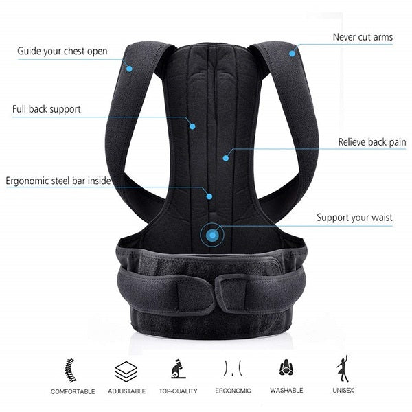 Back Pain Relief Belt | Posture Corrector Shoulder & Spine Support Brace