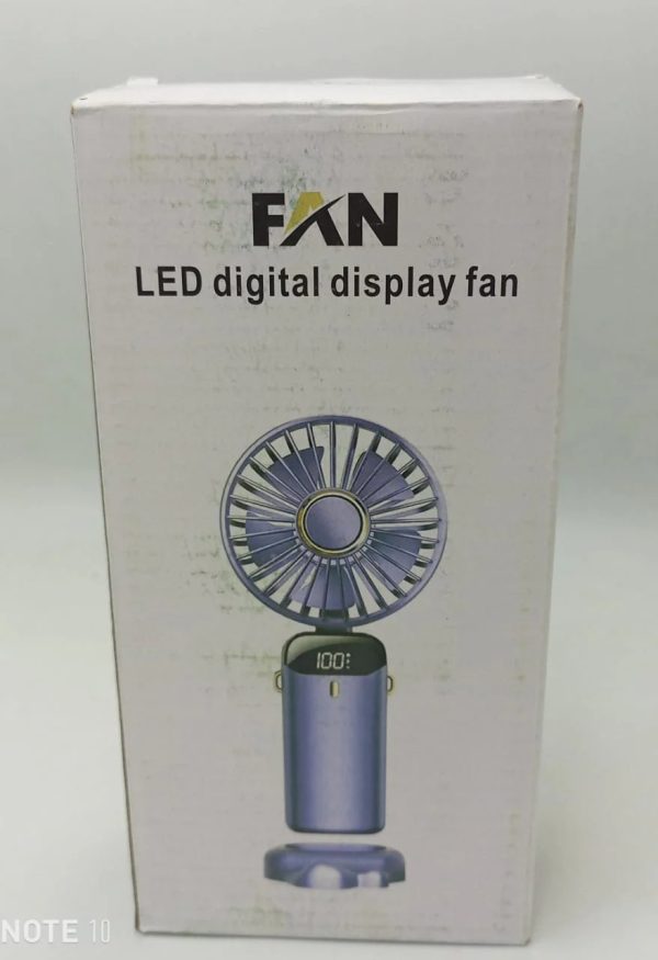 Led Digital Display Rechargeable Fan With Adjustable Speed and Battery Indicator