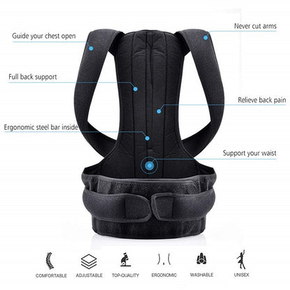 Back Pain Relief Belt | Posture Corrector Shoulder & Spine Support Brace