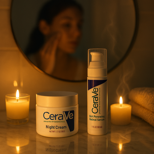 CeraVe Skincare Set | Night Cream, Retinol Serum, Acne Foaming Cleanser & Hydrating Mineral Sunscreen SPF 50 | Dermatologist-Recommended Daily Skincare